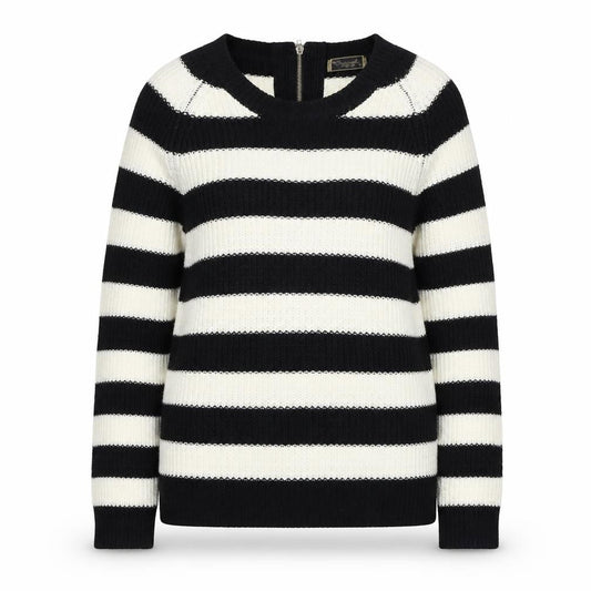 Originals Womens Black Round Neck Striped Acrylic Pullover Jumper Size S
