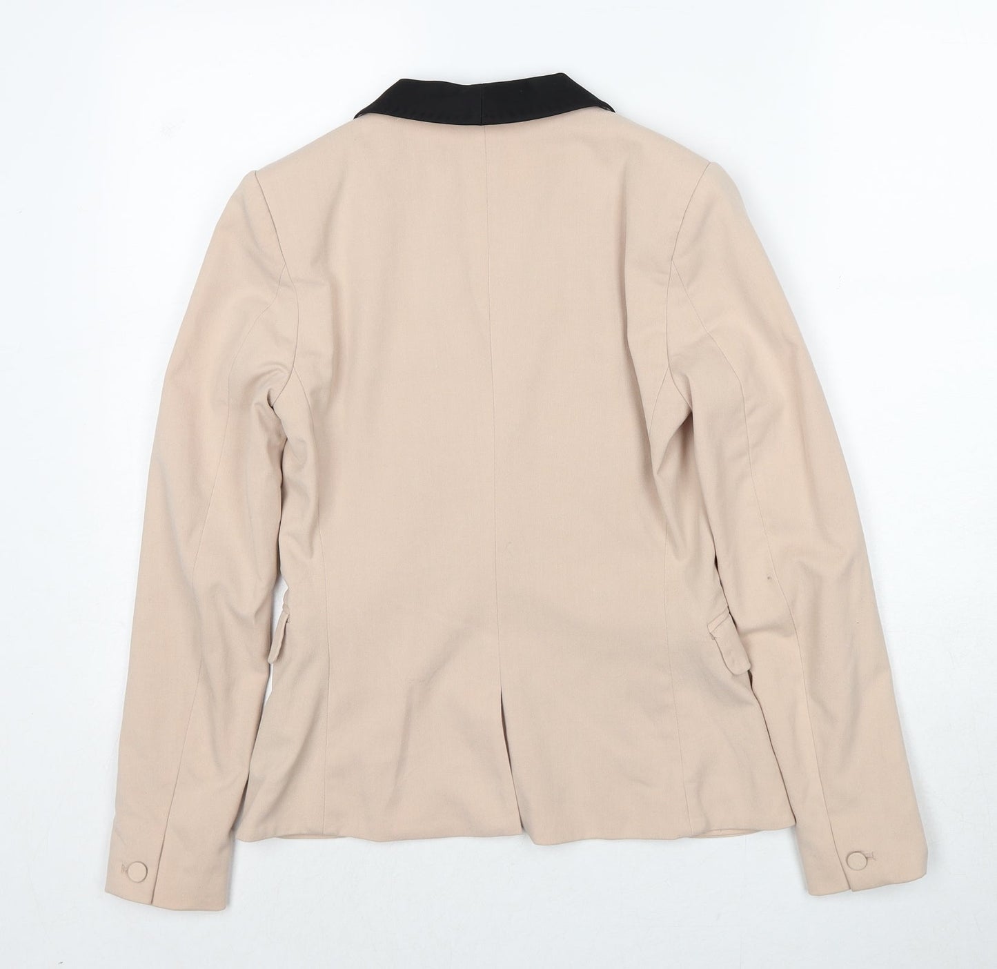 H&M Womens Beige Polyester Jacket Suit Jacket Size 4