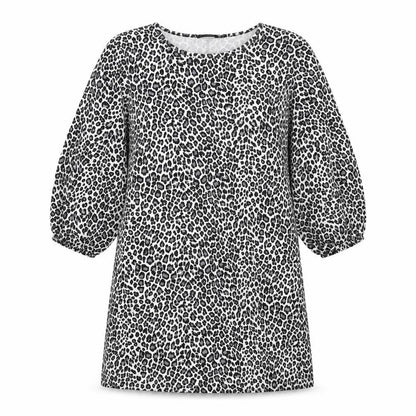 Boohoo Womens Grey Animal Print Polyester A-Line Size 14 Round Neck Pullover - Leopard Pattern