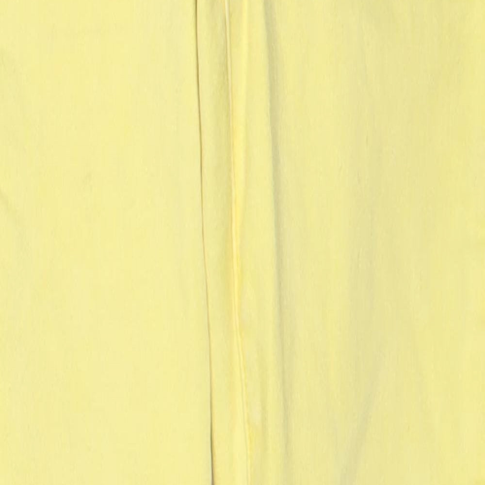 Zara Girls Yellow Cotton Straight Jeans Size 9 Years Regular Zip - Distressed