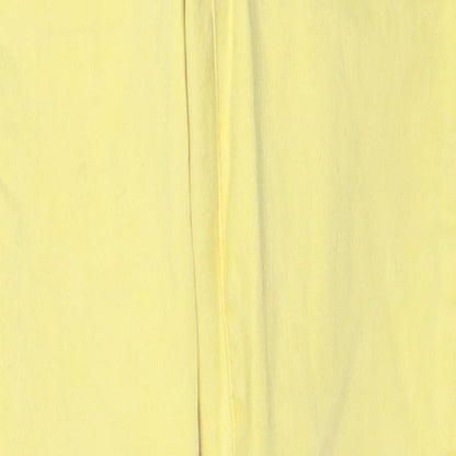 Zara Girls Yellow Cotton Straight Jeans Size 9 Years Regular Zip - Distressed