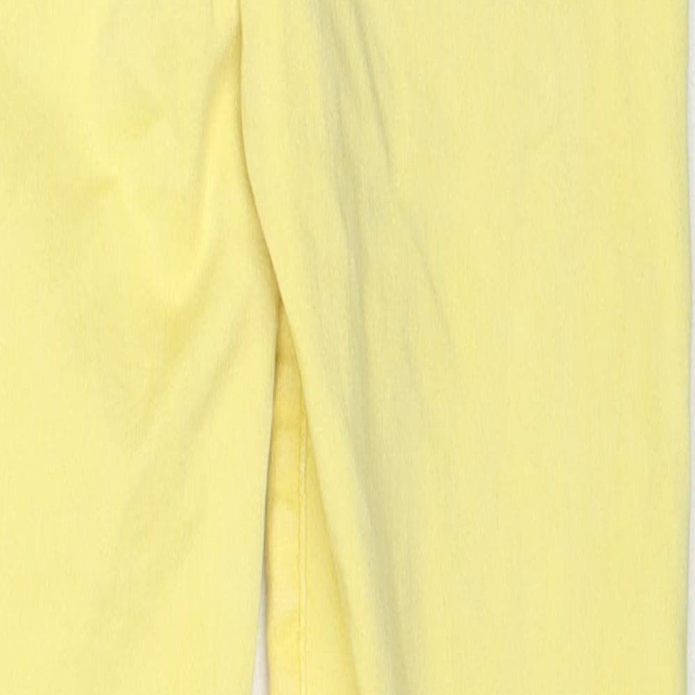 Zara Girls Yellow Cotton Straight Jeans Size 9 Years Regular Zip - Distressed