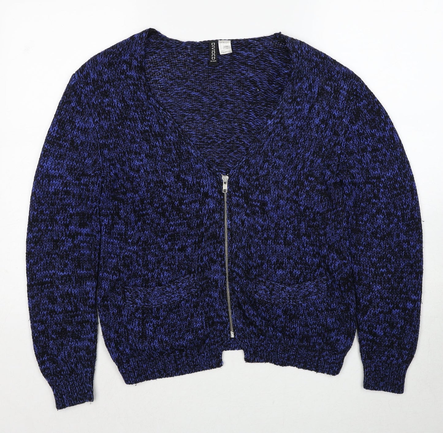 Womens UK Size 8 Divided by H&M Blue Full Zip Jumper