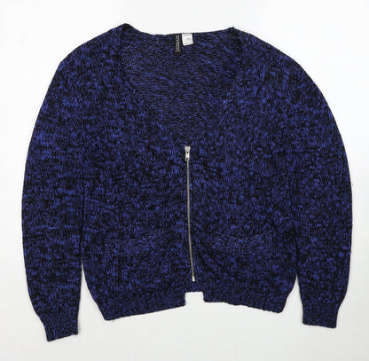 Womens UK Size 8 Divided by H&M Blue Full Zip Jumper