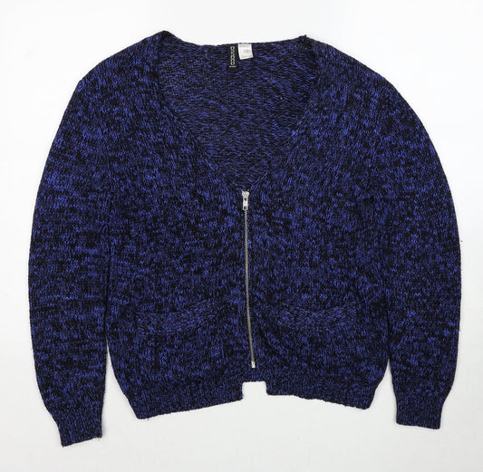 Womens UK Size 8 Divided by H&M Blue Full Zip Jumper