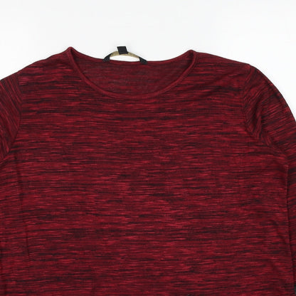 Rock & Rags Womens Red Geometric Polyester Basic Blouse Size M Round Neck