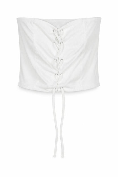 Womens UK Size 10 PRETTYLITTLETHING White Cropped Tank