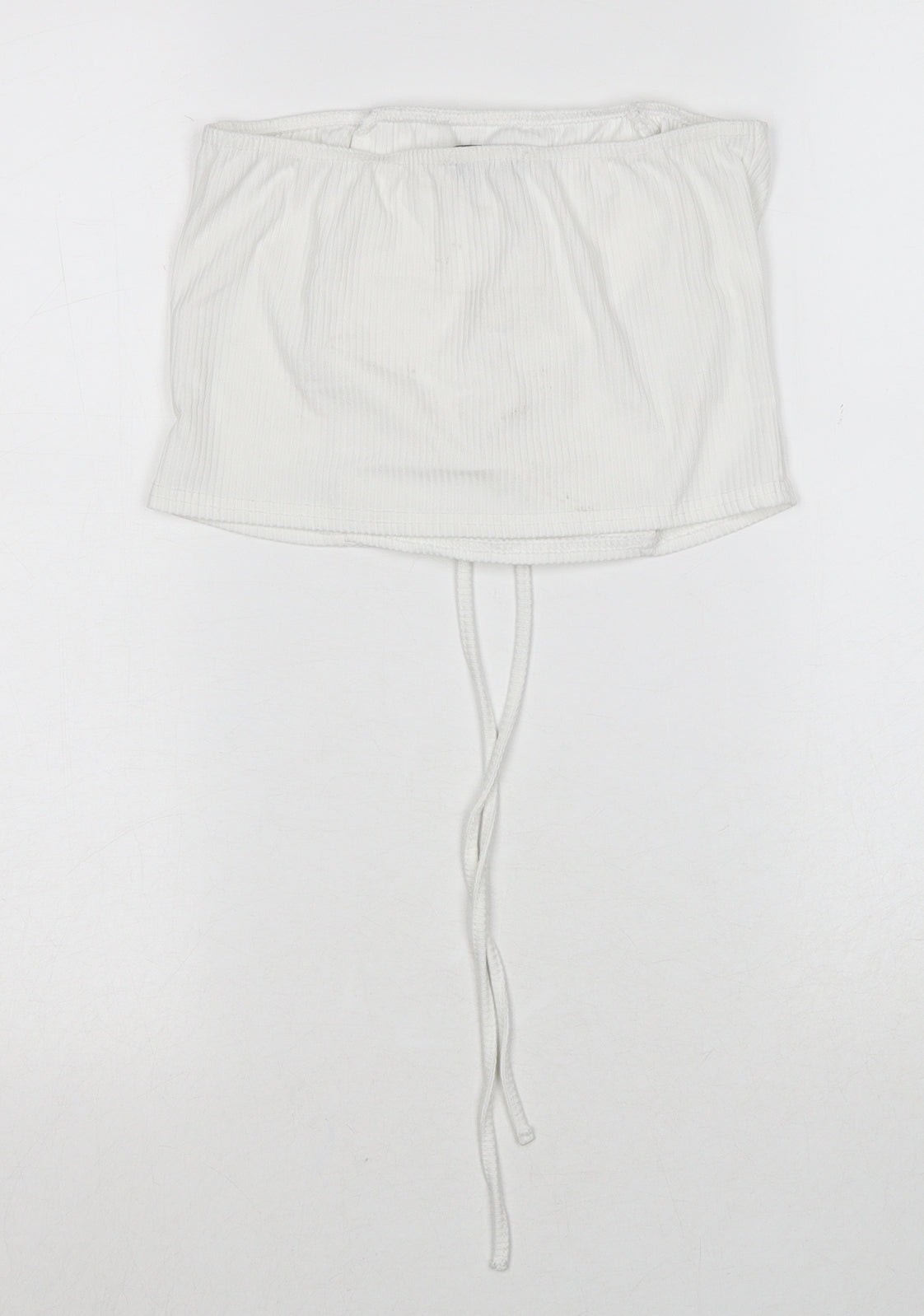 Womens UK Size 10 PRETTYLITTLETHING White Cropped Tank
