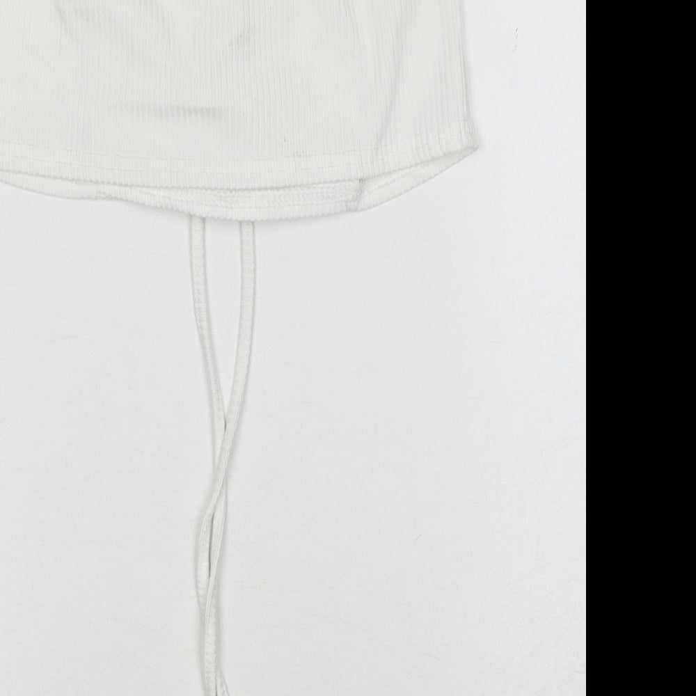 Womens UK Size 10 PRETTYLITTLETHING White Cropped Tank