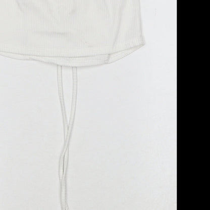 Womens UK Size 10 PRETTYLITTLETHING White Cropped Tank