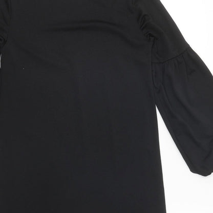 New Look Womens Black Polyester Jumper Dress Size 8 Round Neck Pullover