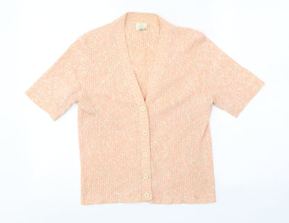 Skylar Womens Pink V-Neck Acrylic Cardigan Jumper Size S