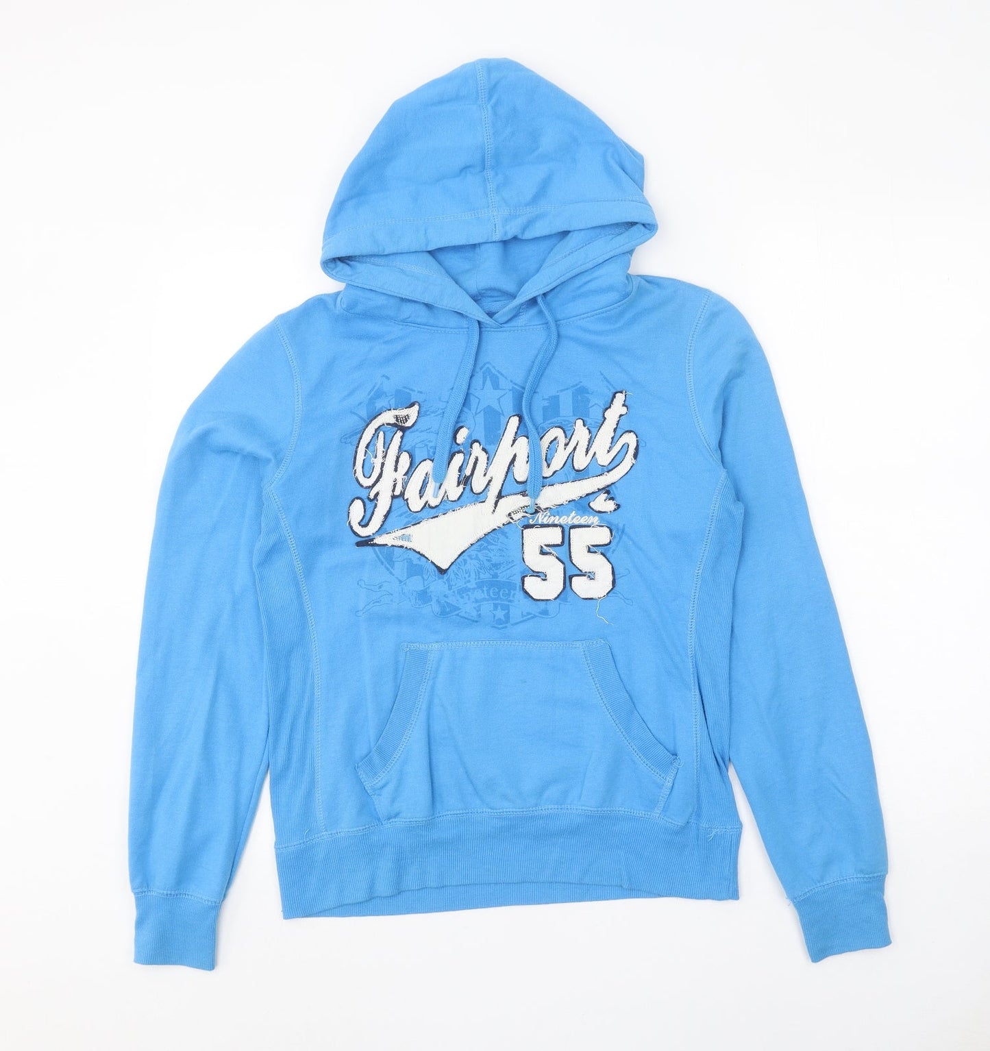 FairPart Womens Blue Polyester Pullover Hoodie Size 12 Pullover