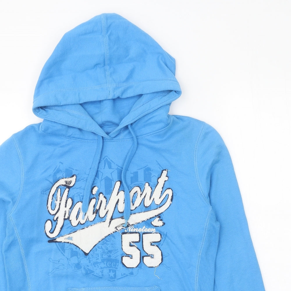 FairPart Womens Blue Polyester Pullover Hoodie Size 12 Pullover