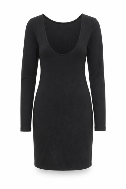 H&M Womens Black Polyester Bodycon Size 6 Scoop Neck Pullover