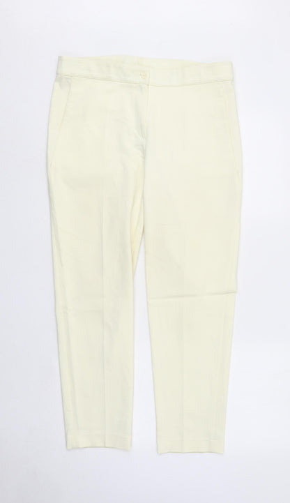 Sigma Womens Ivory Polyester Chino Trousers Size 14 L26 in Regular Zip