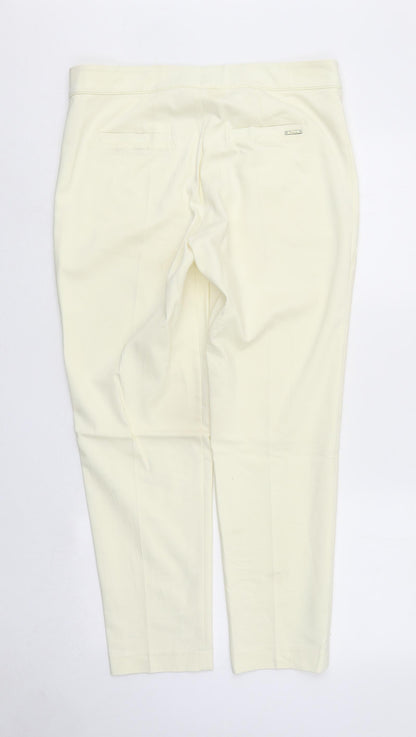 Sigma Womens Ivory Polyester Chino Trousers Size 14 L26 in Regular Zip