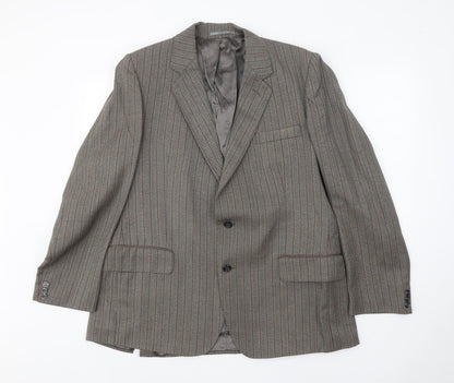 Keith Mallison Mens Grey Striped Wool Jacket Suit Jacket Size 40 Regular