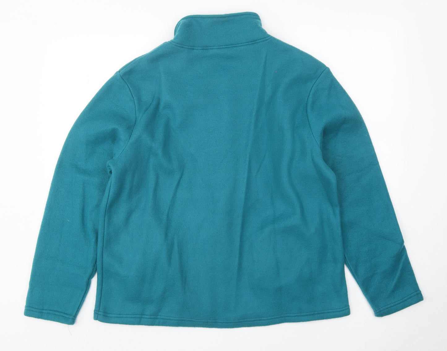 Anne De Lancay Womens Blue Jacket Size M Zip - Flower Detail