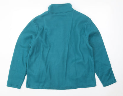 Anne De Lancay Womens Blue Jacket Size M Zip - Flower Detail