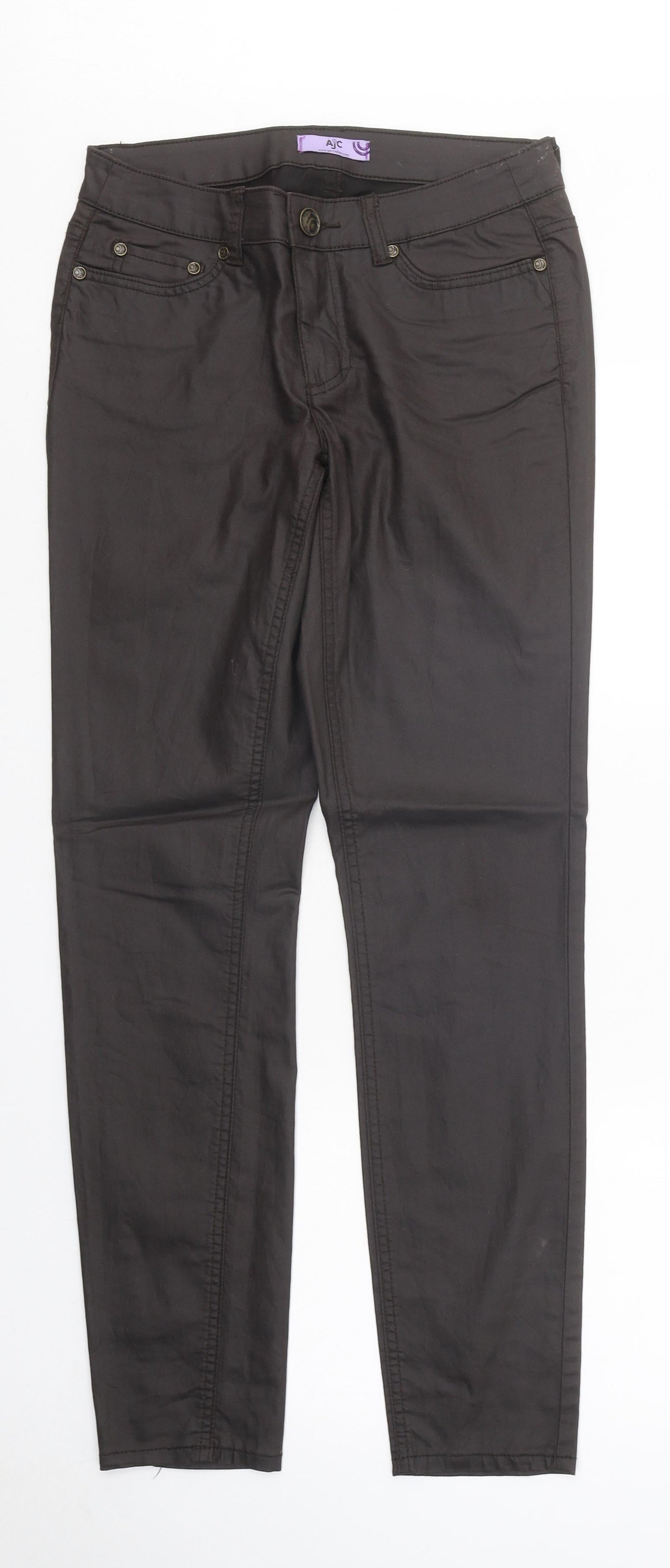 AJC Womens Black Polyester Straight Jeans Size 10 L29 in Regular Zip
