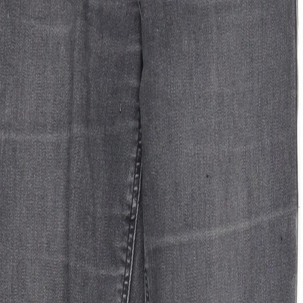 Topshop Womens Grey Cotton Skinny Jeans Size 24 in L32 in Regular Zip