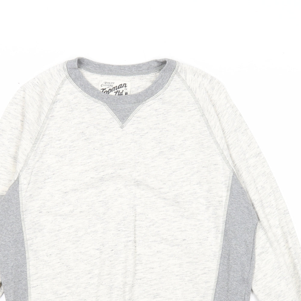 Topman Mens Grey Cotton Pullover Sweatshirt Size S