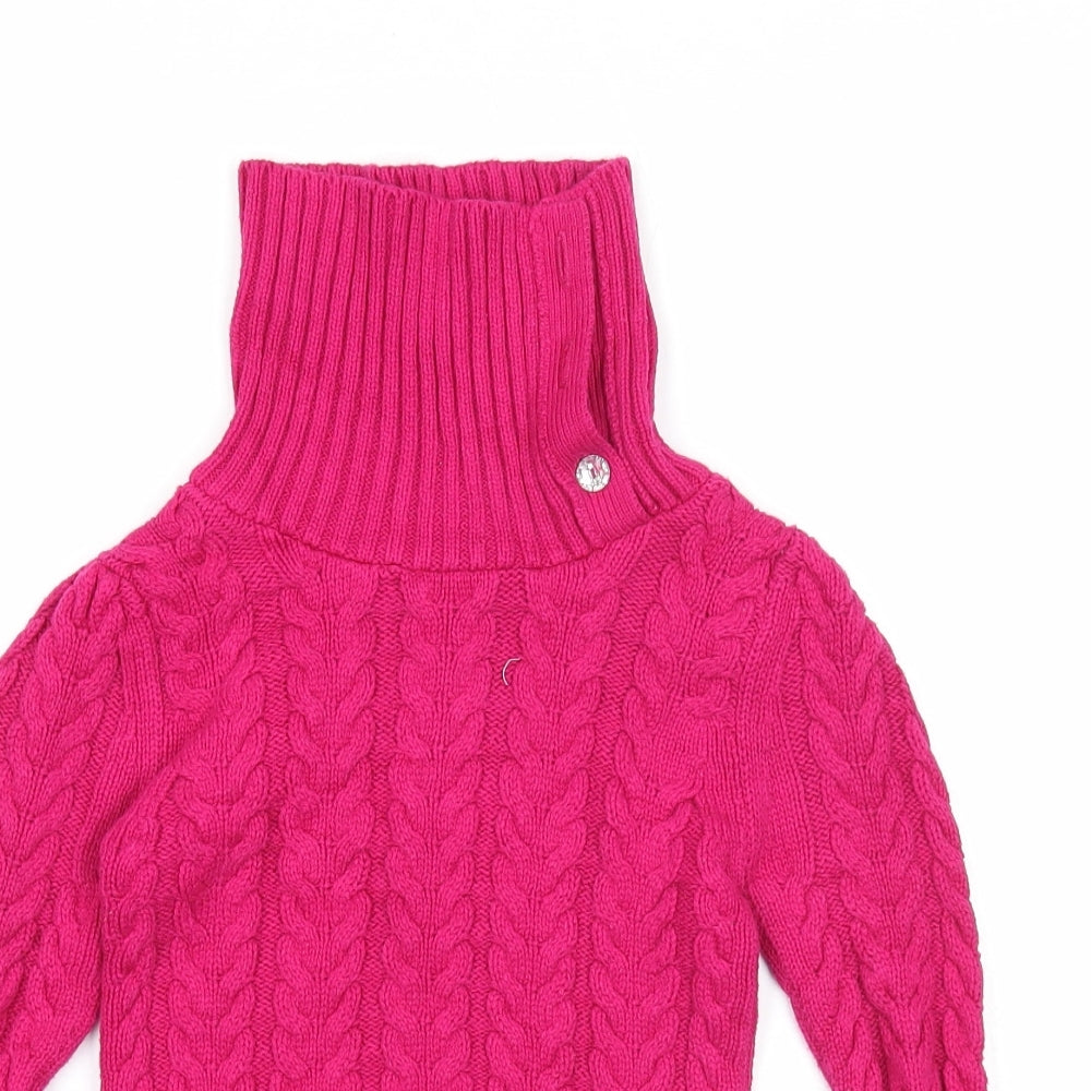 Lulurain Girls Pink Roll Neck Cotton Pullover Jumper Size 6 Years Pullover