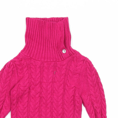 Lulurain Girls Pink Roll Neck Cotton Pullover Jumper Size 6 Years Pullover