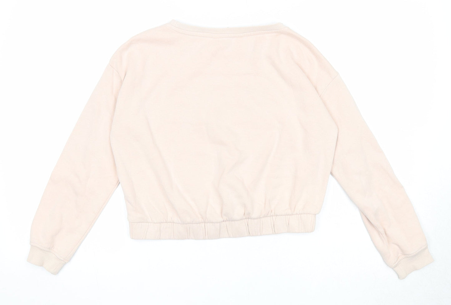 H&M Girls Pink Cotton Pullover Sweatshirt Size 11-12 Years Pullover - Happy Future Make Your Own Magic