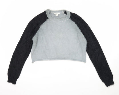 Womens UK Size S FOREVER 21 Grey Henley Jumper
