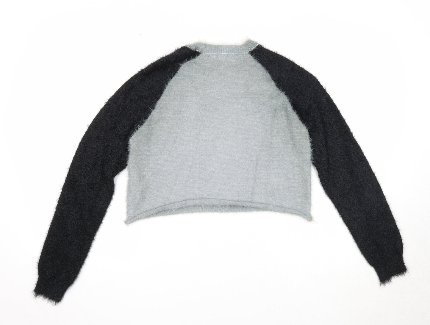 Womens UK Size S FOREVER 21 Grey Henley Jumper