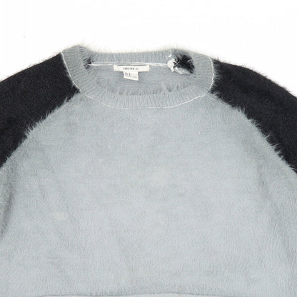 Womens UK Size S FOREVER 21 Grey Henley Jumper