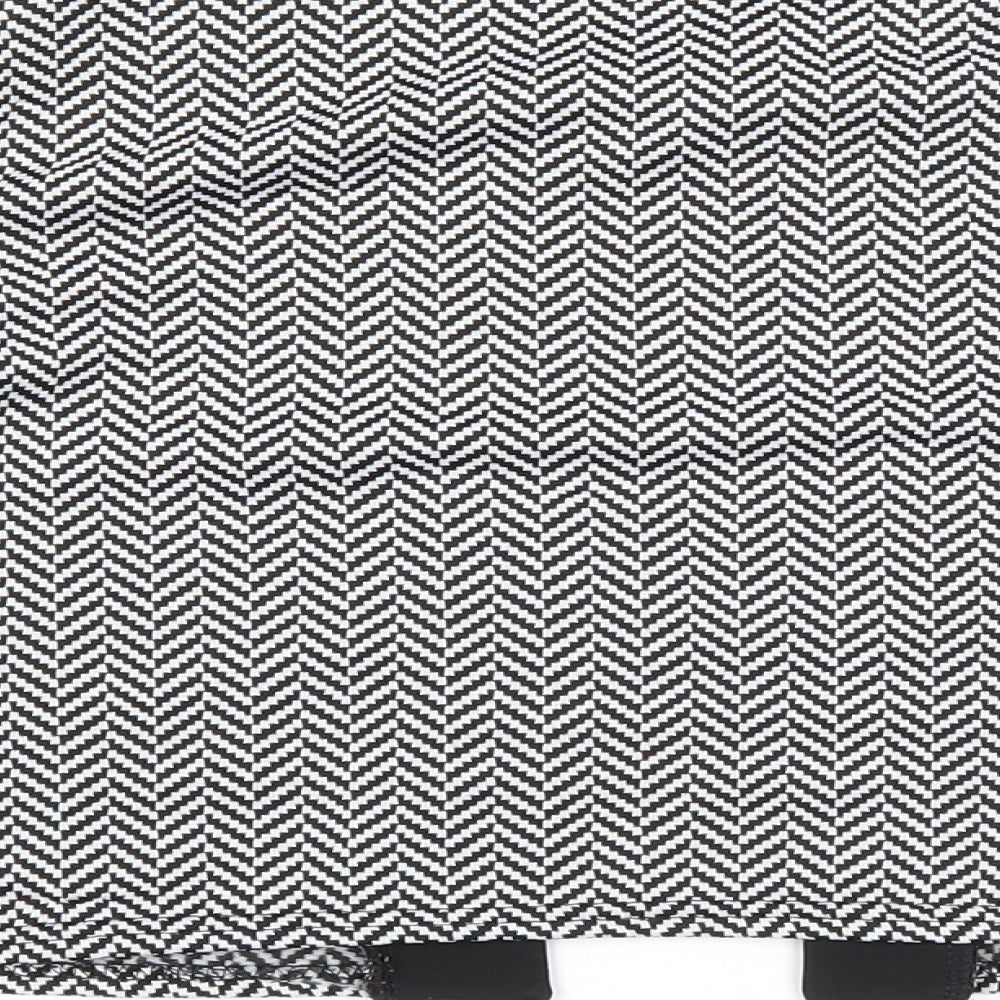 Evita Womens Black Round Neck Herringbone Polyester Cardigan Jumper Size 12