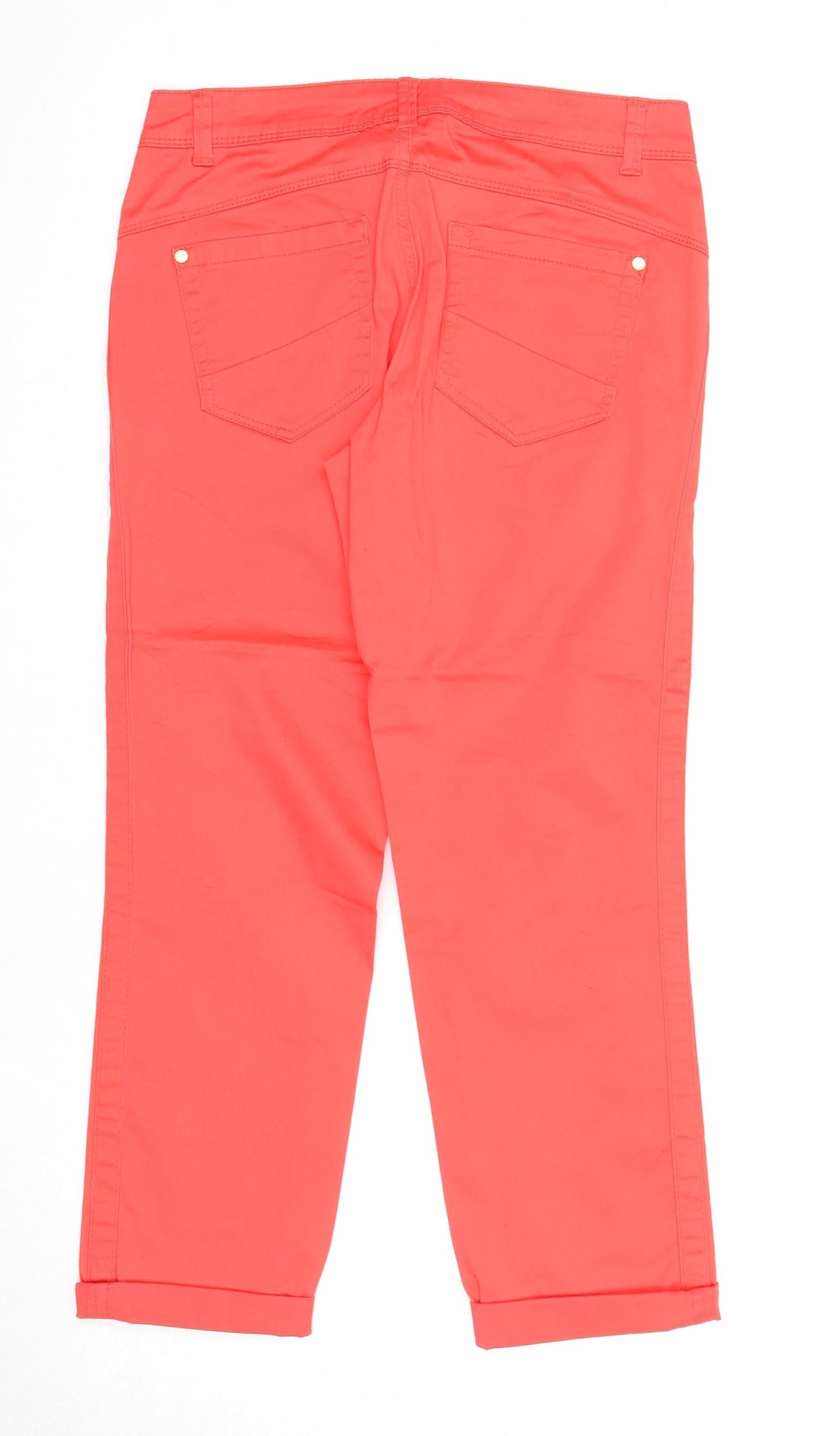 Womens UK Size 6 Street One Regular Fit Straight Red Jeans