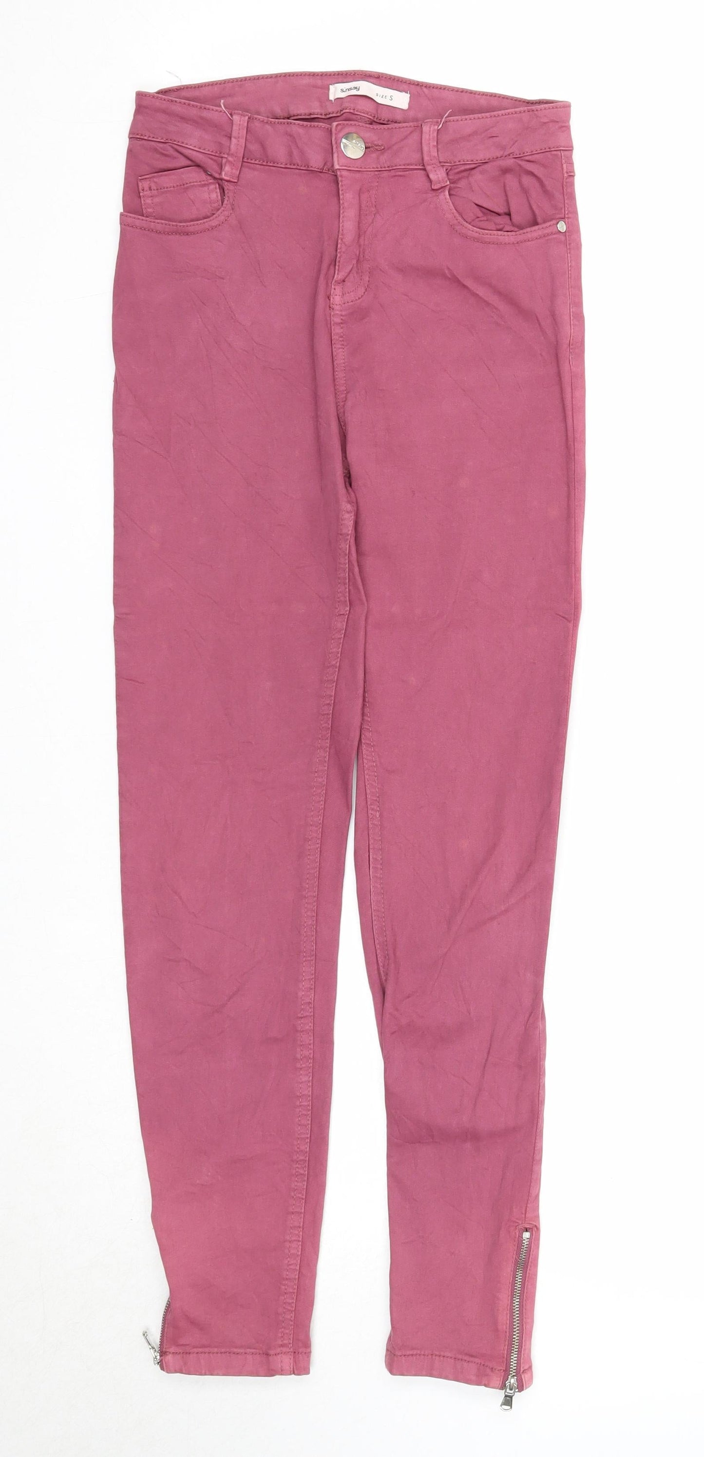 S.insay Womens Purple Cotton Skinny Jeans Size S Regular Zip