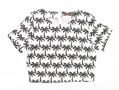 Womens UK Size 10 QED London White Basic T-Shirt
