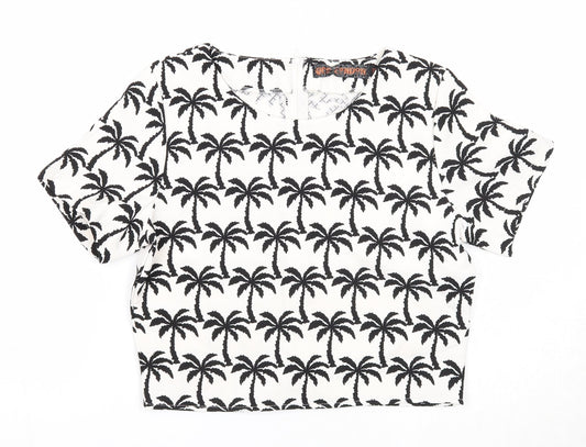 Womens UK Size 10 QED London White Basic T-Shirt