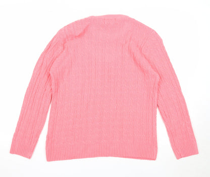 Womens UK Size S CHIC Pink Pullover Jumper