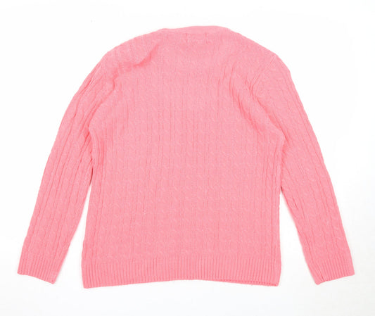 Womens UK Size S CHIC Pink Pullover Jumper