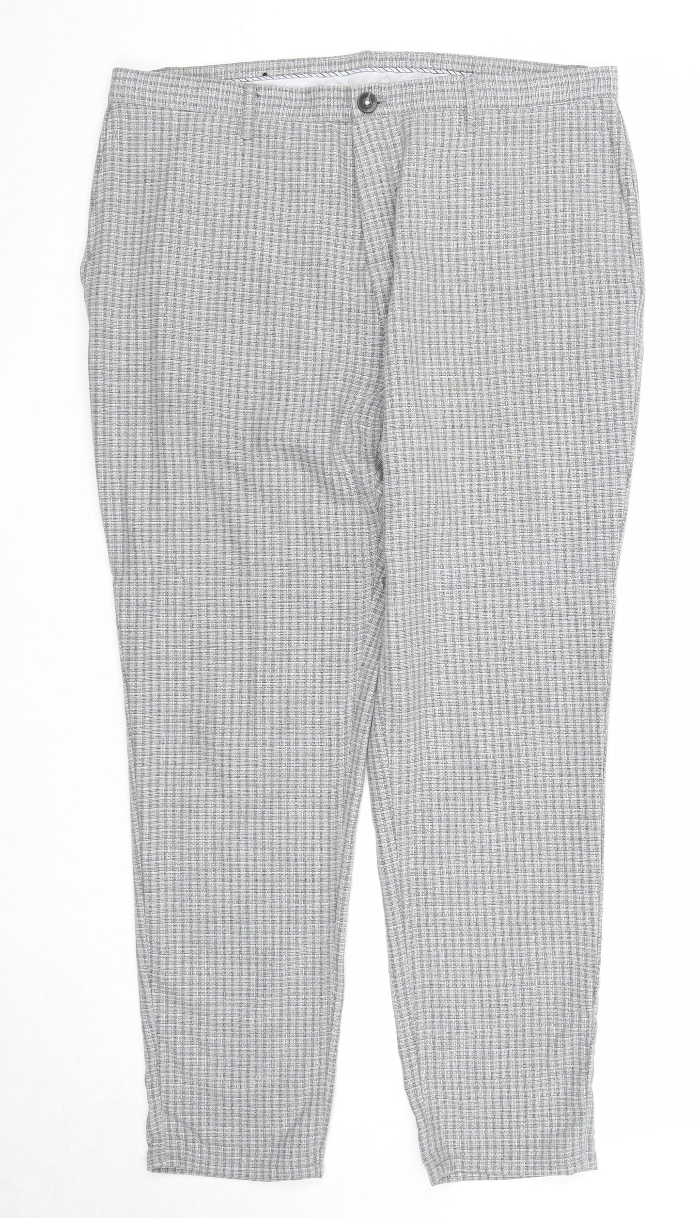 Womens UK Size 16 Zara Regular Fit Chino Grey Trousers
