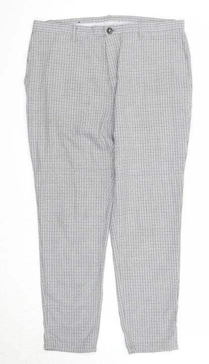 Womens UK Size 16 Zara Regular Fit Chino Grey Trousers