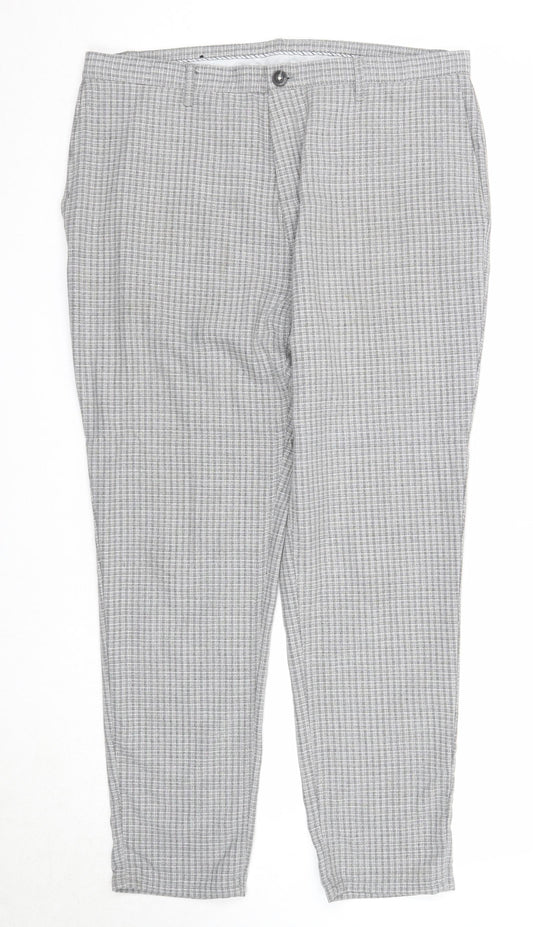 Womens UK Size 16 Zara Regular Fit Chino Grey Trousers