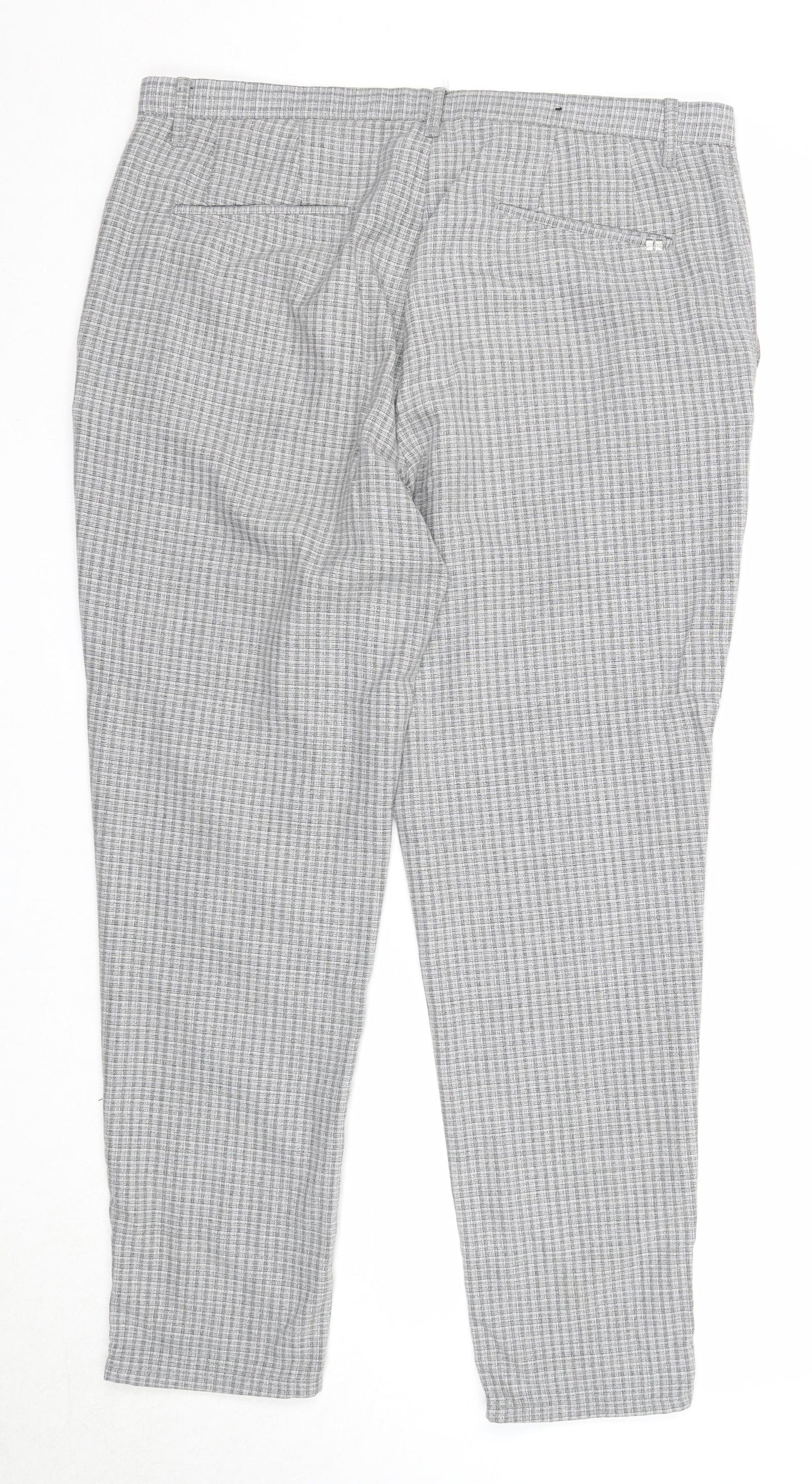 Womens UK Size 16 Zara Regular Fit Chino Grey Trousers