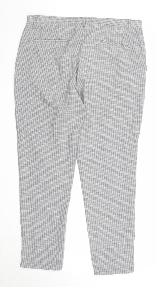 Womens UK Size 16 Zara Regular Fit Chino Grey Trousers
