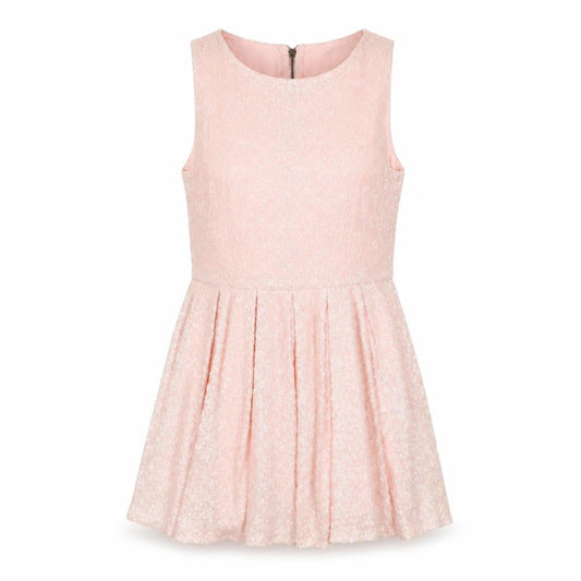 TNFC Womens Pink Polyester Fit & Flare Size M Round Neck Zip
