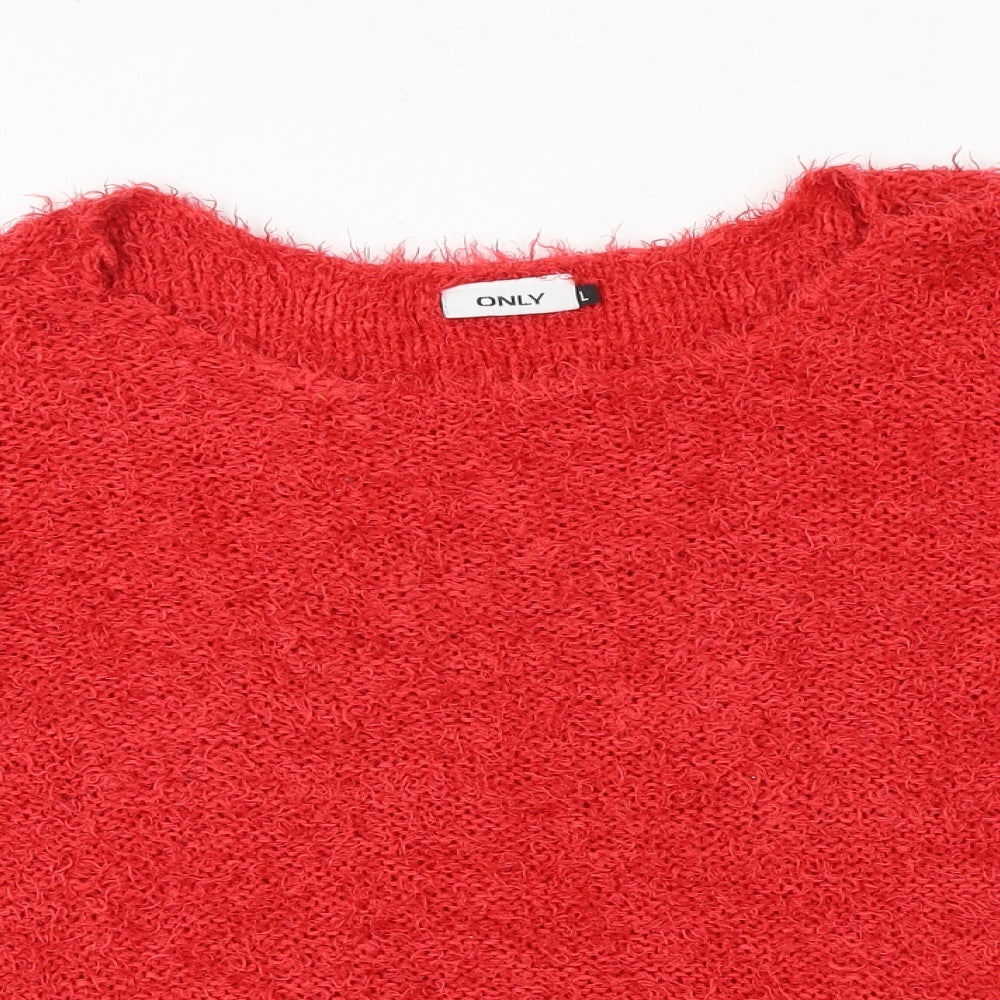 Womens UK Size L Only Red Pullover Jumper