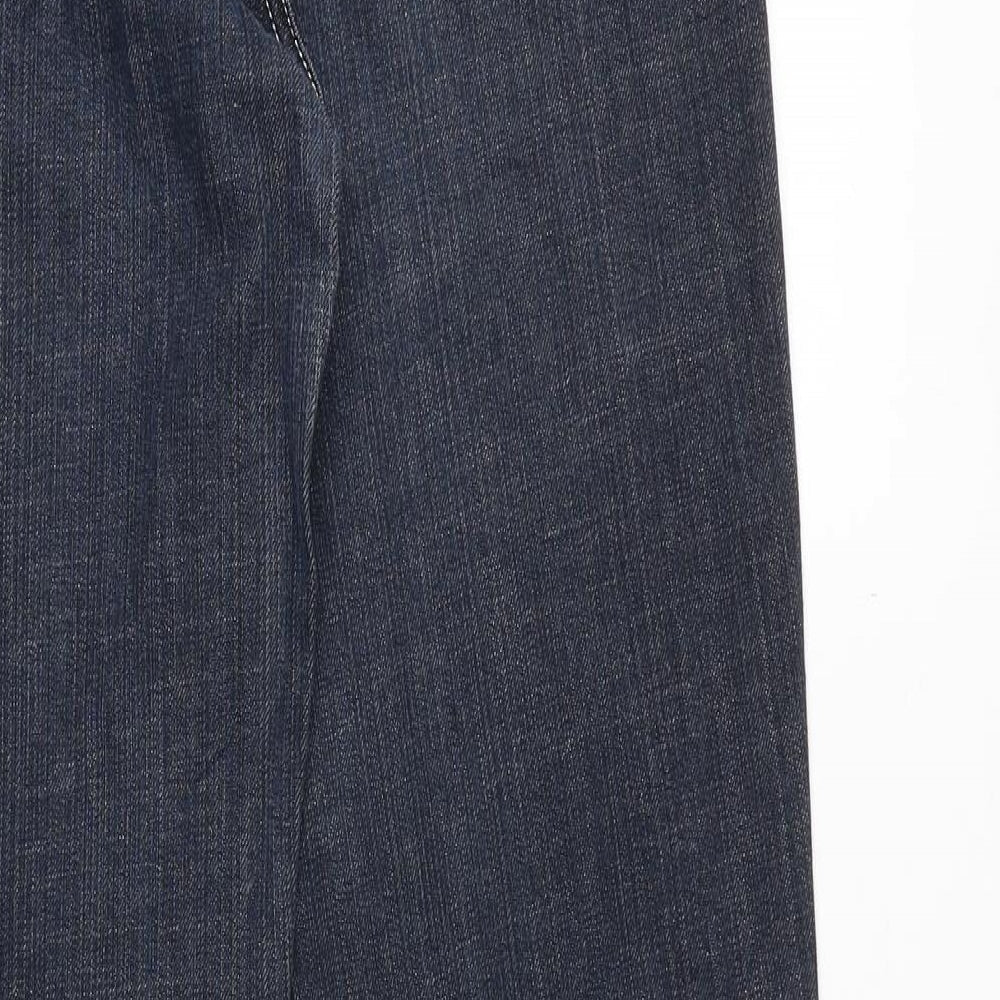 colac collection Womens Blue Cotton Straight Jeans Size 42 in Regular Zip