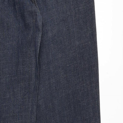 colac collection Womens Blue Cotton Straight Jeans Size 42 in Regular Zip