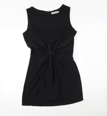 Love Womens Black Polyester A-Line Size M Round Neck Zip